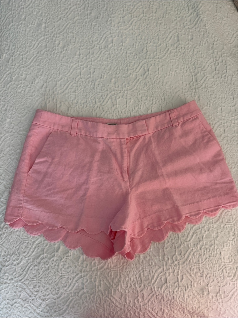 J Crew pink scalloped shorts